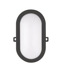 LED Bulkhead Basic 6W 3000K Zwart Ovaal IP54