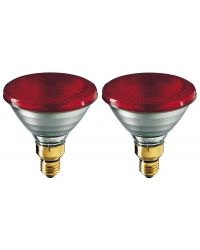 2 stuks Philips Infraroodlamp PAR38 IR 175W E27 Rood warmtelamp