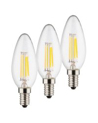 3 stuks Müller filament led kaarslamp E14 3W 2700K Cri90 Niet dimbaar