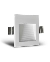 Gips inbouw wandlamp 170x142x45mm incl. LED 1W 3000K