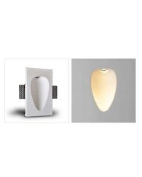 Gips inbouw wandlamp ovaal 230x145x55mm incl. LED 1W 3000K