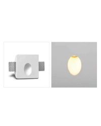 Gips inbouw wandlamp ovaal 100x100x49mm incl. LED 1W 3000K