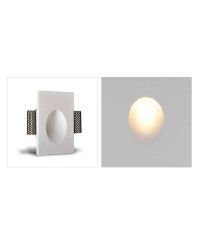 Gips inbouw wandlamp ovaal 120x180x55mm incl. LED 1W 3000K