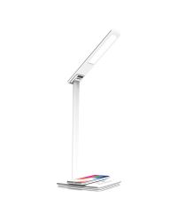 LED design bureaulamp 12.5W zilver/wit USB kleurwissel Inductieladen