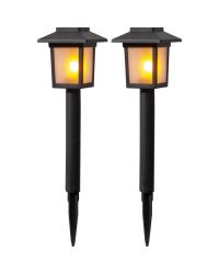 2 stuks Solar lantaarn mini vlam LED