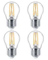 4 stuks Philips LED filament kogellamp E27 3.2W/927-922 WarmGlow Cri90