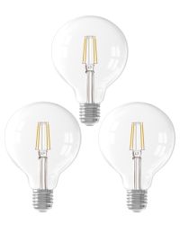 3 stuks Calex LED Globe G125 E27 4.5W 2300K Helder Dimbaar