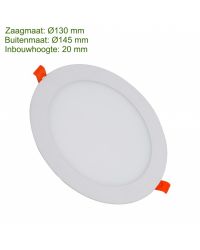 OP=OP Led downlight Ø14.5cm 9W 3000K | zaagmaat 13cm