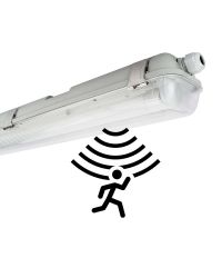 Opbouw TL-armatuur IP65 126cm met sensor incl. 2x LED TL-buis 18W/840 1800lm