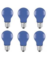 6 stuks Osram led lamp gekleurd E27 2.5W Blauw Niet dimbaar