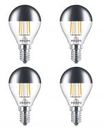 4 stuks Philips led kopspiegellamp Zilver E14 4W 2700K Niet dimbaar